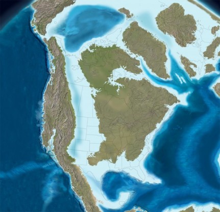 Map of Late Cretaceous coastline (85Ma)