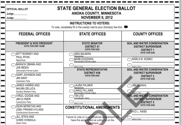 Sample ballot