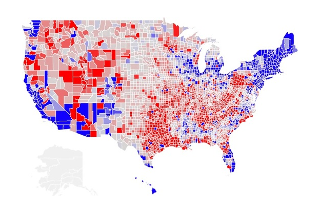 US Net Change Map