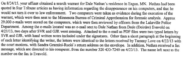 language from Evavold warrant