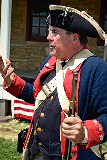 Spencer Johnson as a Revolutionary War soldier.