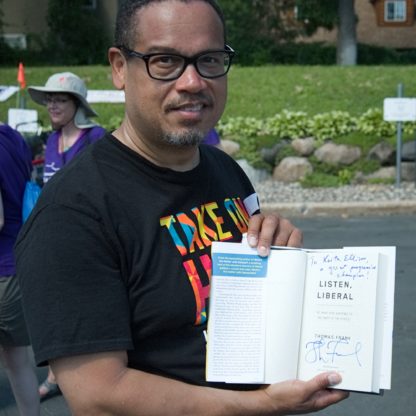 Keith Ellison with Listen, Liberal inscribed by Thomas Frank