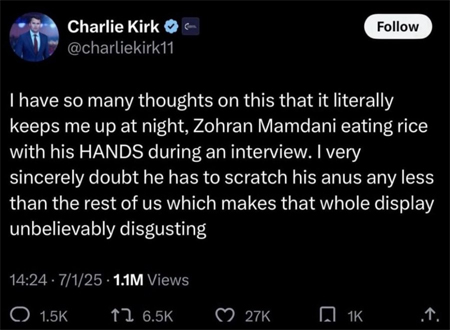 Charlie Kirk discusses scratching his anus and eating